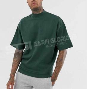 T-shirt d'entraînement avec logo personnalisé pour hommes, vêtements de sport de fitness respirants et anti-rides avec motif solide et col rond sérigraphié - Product Image 1