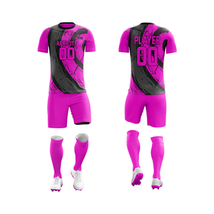 Ensemble d'uniformes de football au design optimal, unisexe, manches courtes, léger, séchage rapide, service OEM, impression de logo personnalisé, 100% polyester - Product Image 4