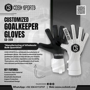 Gants de gardien de but professionnels en latex noir et blanc, coupe négative, ajustables, respirants, pour l'extérieur, fabriqués au Pakistan - Product Image 6