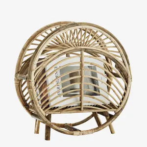 Rustic Home Decor Handmade Wicker Rattan Book Basket Bamboo magazine holder Vietnam Handicraft Woven Seagrass Newspaper Rack