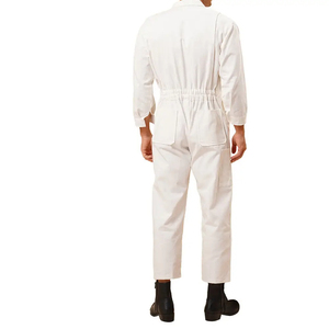 Overol de Trabajo para Hombre, Blanco, de Algodón, Transpirable, de Secado Rápido, a Prueba de Polvo, Uniforme para Trabajos de Construcción - Product Image 6