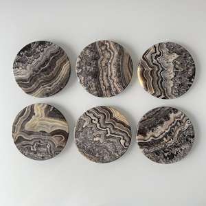 Ensemble de dessous-de-verre en onyx zébré, dessous-de-verre en pierre naturelle de luxe pour la décoration de table - Product Image 5