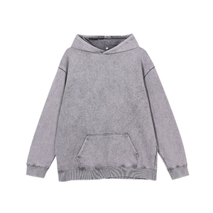 Fabricant de haute qualité Heavyweight Sun fad Washed Hoodie Hommes Qualité Stone-Wash-Hoodie Logo personnalisé Acid Wash 2025 Hoodie - Product Image 3