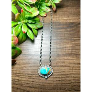 Collier Perlé en Turquoise de Montagne Sonoran et Argent Sterling Daniel Bepally, Bijoux Fins - Product Image 1