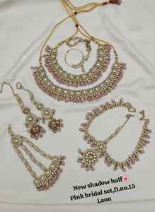 Ensemble de bijoux de mode ethnique pour mariée, plaqué rhodium, zircon, collier ras du cou, boucles d'oreilles, maang tikka, mariage, fiançailles - Product Image 2