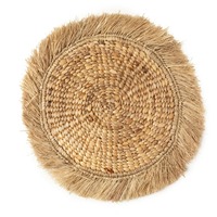 Napperon en jacinthe d'eau avec frange en jute Produits écologiques Fabriqué au Vietnam Décoration de table Napperon tissé Vente en gros