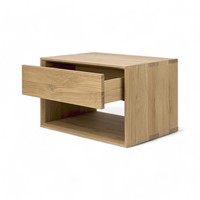 Table de chevet en bois massif de teck naturel, style nordique, avec tiroirs, design scandinave moderne, pour entrée d'appartement ou chambre