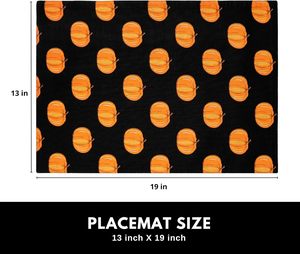 Réutilisable Vintage Automne Placemat-13x19 Pouce Feuilles Conception 100% Coton Lavable en Machine Forme Carrée-Halloween Citrouille Thanksgiving - Product Image 2