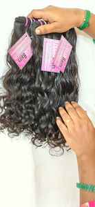 Extensiones de Cabello Natural de 16 Pulgadas con Textura Ondulada, Cabello Virgen de un Solo Donante del Templo del Sur de la India, Sin Procesar, 100% Remy, Grado Humano - Product Image 2