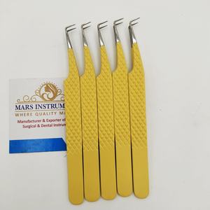 Pinzas para pestañas de acero inoxidable de 45/90 grados con logotipo personalizado, empuñadura de fibra de diamante con punta puntiaguda, herramienta de extensión de pestañas sostenible - Product Image 6