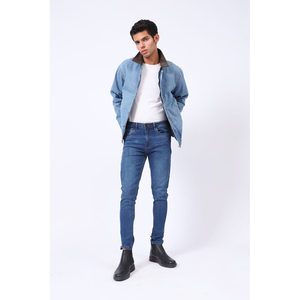 แจ็กเก็ตยีนส์สำหรับผู้ชายเสื้อแจ็กเก็ตยีนส์มีซิปรูดผ้าคอตตอนล้าง100% แนววินเทจสั่งทำได้ - Product Image 4