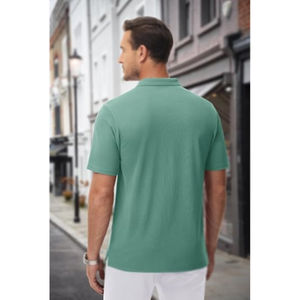 Polo à manches courtes pour homme de haute qualité, personnalisé, respirant, doux, en coton tricoté, avec logo personnalisé - Product Image 4