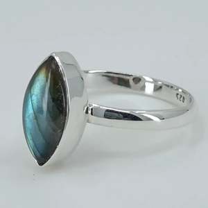 Romantic Boho 925 Sterling Silver Handmade <b>Ring</b> <b>Labradorite</b> Marquise Shape November Birthstone Jewelry Perfect Gift for Her - Product Image 4