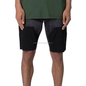 Baggy Jorts OEM ODM vintage pour hommes, short de charpentier respirant en denim à double genou, peinture en aérosol lavée, logo personnalisé, été - Product Image 1