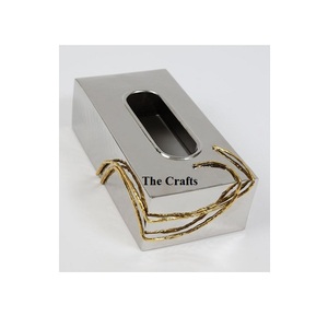 Stainless Steel And Brass Napkin Storage <b>Holder</b> With Prime Quality <b>Tissue</b> <b>Holder</b> For <b>Kitchen</b> Bathroom Usage - Product Image 1