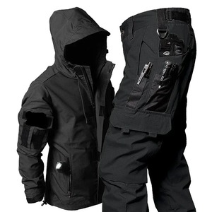 Hunting Bomber Sets Men Multi-pocket Breathable <b>Waterproof</b> Tactical Jackets Wear Resistant <b>Cargo</b> <b>Pants</b> 2 Pcs Suits Ripstop - Product Image 5