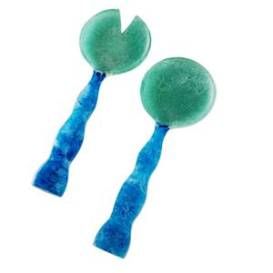 Ensemble de cuillères à salade en résine et bois FLOW RESIN, produit très vendu, fabriqué en Inde - Product Image 3