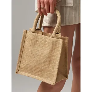 Petite Jute Gift <b>Bag</b> for Shoppers Sustainable <b>Wicker</b> Baskets for Merchandising - Product Image 6