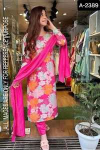 Vestido de mujer con bordado pesado Georgette Anarkali para boda y Festival, vestido de lujo Kurtis de seda Mashin pesada - Product Image 4