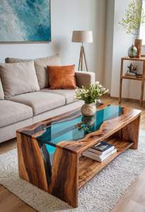 Table en résine époxy de haute qualité, table en bois pour la maison, table basse pour la décoration de la maison par Quality Enterprises - Product Image 2