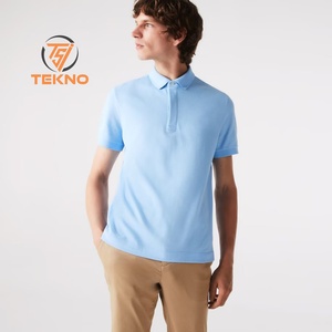 Logo brodé personnalisé coupe normale 100% Polo en piqué de coton stretch vert foncé avec patte de boutonnage et côtes dissimulées - Product Image 1