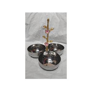 Cuenco de fruta seca hecho de metal con diseño de flores, dulces y utilizado para servir Munchies, uso como elemento de decoración en la Mesa - Product Image 4