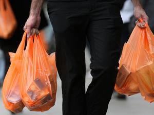 Bolsa de compras de plástico PE HDPE resistente personalizada, logotipo OEM de calidad de supermercado para embalaje de superficie industrial, camisetas de transporte - Product Image 6