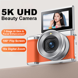 โรงงานผลิต กล้องดิจิตอล 5K 80MP รองรับ OEM พร้อมโลโก้  ใช้แบตเตอรี่ลิเธียม บันทึกภาพด้วยการ์ด SD  พร้อมระบบกันสั่น สำหรับถ่ายวิดีโอ ถ่ายภาพ และเซลฟี่ - Product Image 4
