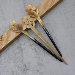 ACCESSOIRES DE CHEVEUX EN CORNE DE BUFFLE POLI FAIT À LA MAIN CI-DESSOUS Fourche À Cheveux Bâton Barrettes Clips pour Bijoux Matiss Coiffure - Product Image 4