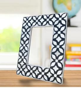 Cadre photo incrusté de résine d'os en bois et nacre, tailles personnalisées, prix abordable, cadre décoratif de table - Product Image 5