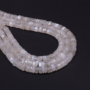 Màu trắng tự nhiên <span class=keywords><strong>Moonstone</strong></span> mặt heishi Lốp hình dạng lỏng đá quý hạt sợi chuỗi 6-7 mét <span class=keywords><strong>Moonstone</strong></span> hạt đối với trang sức làm - Product Image 3