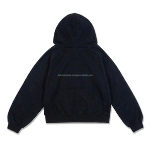 เสื้อฮู้ดซิปผู้ชายผ้าเฟรนช์เทอร์รี่ 500 GSM ผ้าฝ้ายหนาน้ำหนักมาก ทรงโอเวอร์ไซส์ ซิปแบบดิสเทรส พิมพ์ลายดิจิทัลสำหรับฤดูหนาว - Product Image 3