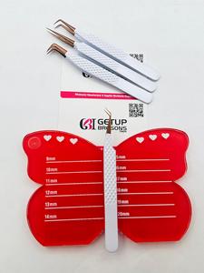 Latest Sustainable Custom Acrylic Red Butterfly Lash Tile With <b>Magnet</b> For Eyelash Extension Tweezers Custom Lash Tiles Available - Product Image 5