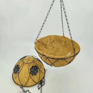 HB007 Cesta Colgante de Alambre de Metal Ecológica con Revestimiento de Fibra de Coco para Jardinería de Interior y Exterior Al por Mayor - Product Image 5