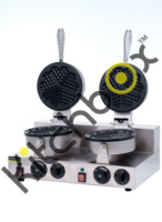 Kitchbox Machine à gaufres industrielles et commerciales (lot de 2) en acier inoxydable 304 avec revêtement antiadhésif et 3 plaques interchangeables