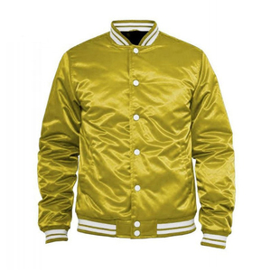 Customized Logo Printed Outerwear <b>Bomber</b> <b>Jacket</b> for <b>men</b> Street Wear Satin Button Waterproof <b>Varsity</b> College Baseball <b>Jacket</b> - Product Image 2