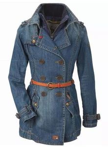 Veste en jean longue classique pour femmes Chic surdimensionné palangre polyvalent genou à la mode superposition essentiel Vintage Streetwear - Product Image 6