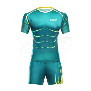Nuevo diseño, conjuntos de uniformes de Rugby de alta calidad, secado rápido, transpirable, 100% poliéster, personalizable, respetuoso con el medio ambiente, venta al por mayor - Product Image 1