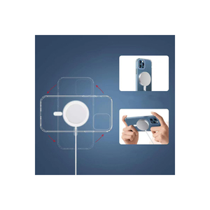 Coque de protection transparente en PC rigide gaufré Netzy pour MagSafe, compatible avec iPhone 12, 14 Plus, 13 Pro Max, protection pour téléphone portable - Product Image 2