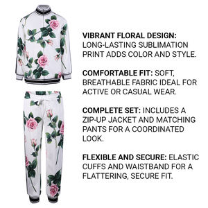 Conjunto de chándal floral de sublimación vibrante al por mayor para mujer, patrones brillantes para un armario destacado, chándales de mujer - Product Image 5