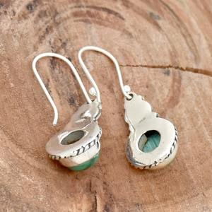 Boucles d'oreilles pour femmes Boucles d'oreilles de fiançailles en malachite Boucles d'oreilles en argent sterling 925 pour mariage Cadeau de mariage Bijoux - Product Image 2