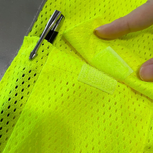 Chaleco de construcción de malla de poliéster, ropa de trabajo con múltiples bolsillos, chaqueta, ropa de seguridad reflectante, chaleco con cremallera - Product Image 5