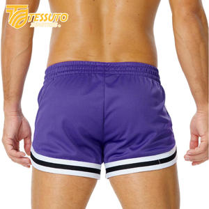 Pantalones cortos atléticos para correr de alta calidad para hombres y mujeres, pantalones cortos transpirables de secado rápido, bolsillos con cremallera a rayas, teñidos lisos - Product Image 2