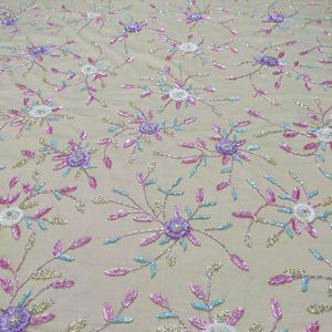 Tissu de broderie en cristal de luxe classique indien, coton africain polonais en gros, dentelle nigériane pour tenues de mariée - Product Image 1