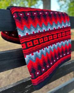 Couverture de selle de cheval occidentale en laine respirante confortable doublée de polycoton pour les cavaliers équestres en compétitions de trail ou de rodéo - Product Image 1