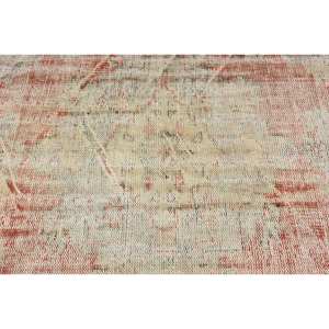 Alfombra de lana Vintage, color rojo y beige, 3,2x6,4 pies, estilo Kilim, alfombras rectangulares de área grande turca, respaldo de látex abstracto para pasillo de 10mm - Product Image 5