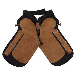 Chaps de fermeur professionnels de qualité supérieure en cuir véritable avec fermeture à boucle pour le marquage des chevaux, le toilettage et l'équitation - Product Image 1