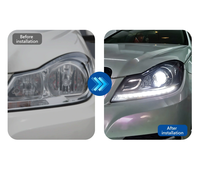 Phares à LED 12V modifiés pour Mercedes-Benz Classe C W204 (2011-2014) avec feux de jour dynamiques et clignotants séquentiels – Nouveauté