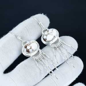 Pendientes de Jaspe Caballo Salvaje, Plata de Ley 925, Piedra Preciosa, Hechos a Mano, Hermosos Pendientes, Regalos de Compromiso para Ella - Product Image 4