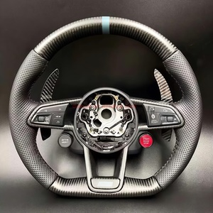 DOS pour AudiA3 A4 A4L A5 A6L Q3 <span class=keywords><strong>Q5</strong></span> R8 A7 volant de voiture piste d'avion perforé tout cuir volant à quatre boutons - Product Image 4